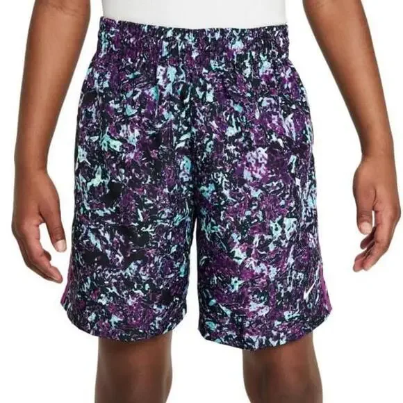 Kids' Nike Multi Speckled Woven Shorts XL Viotech/White - Picture 3 of 3